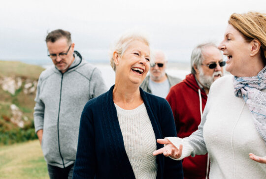 Group of elderly people enjoying together