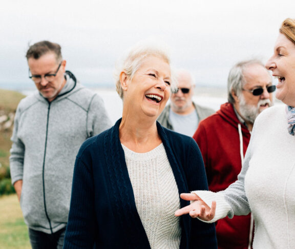 Group of elderly people enjoying together