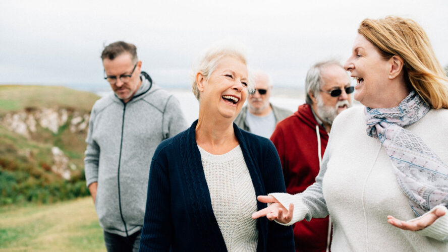 Group of elderly people enjoying together