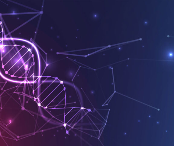 Science template, wallpaper or banner with a DNA molecules. Vector illustration