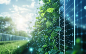 A highresolution image of a sensor array collecting environmental data highlighting the role of AI in climate modeling and ecological research.