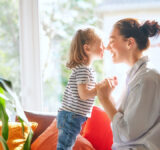 mother and daughter playing