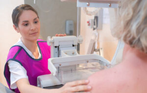 portrait of a female doing mamography