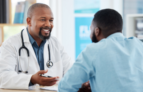 Medical physician talking to his patient.